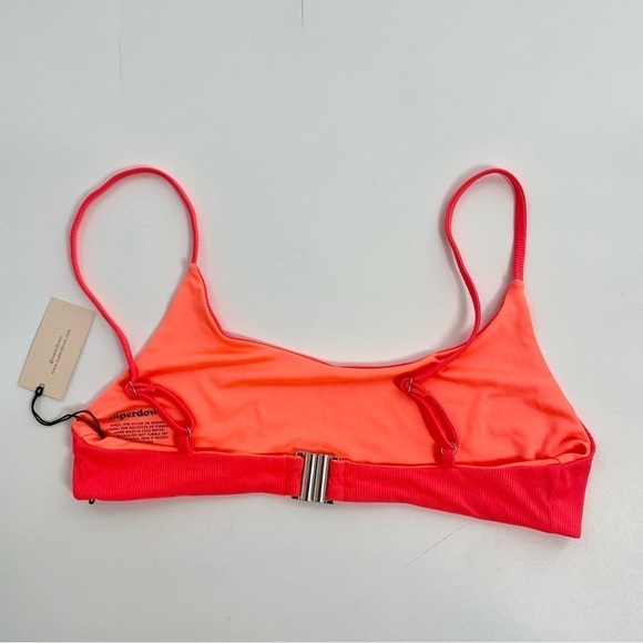 NWT Revolve Superdown x Mia ribbed bikini top Scoop Neck Red Orange S - Picture 6 of 9